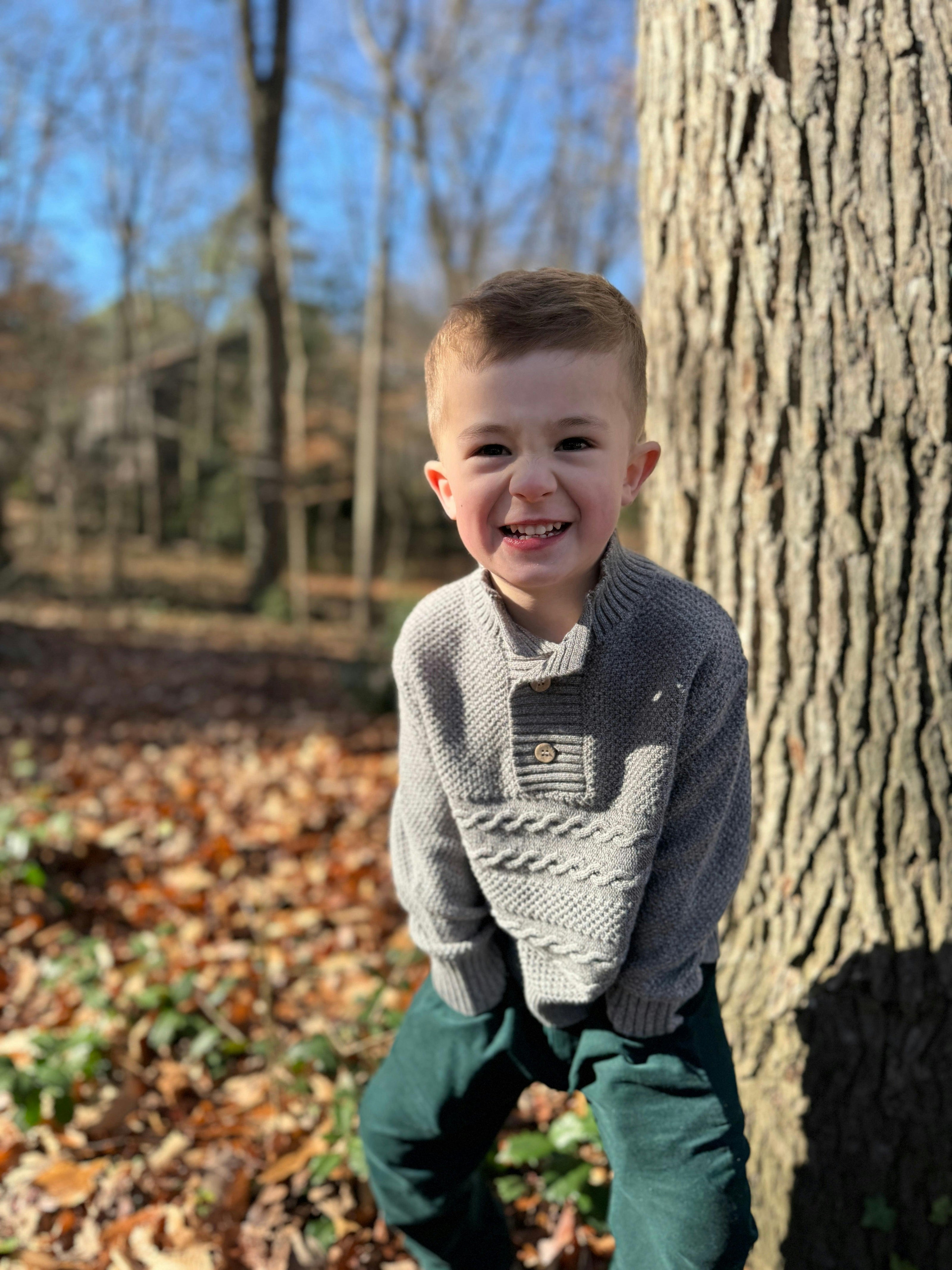 CABLE Heathered Grey Sweater