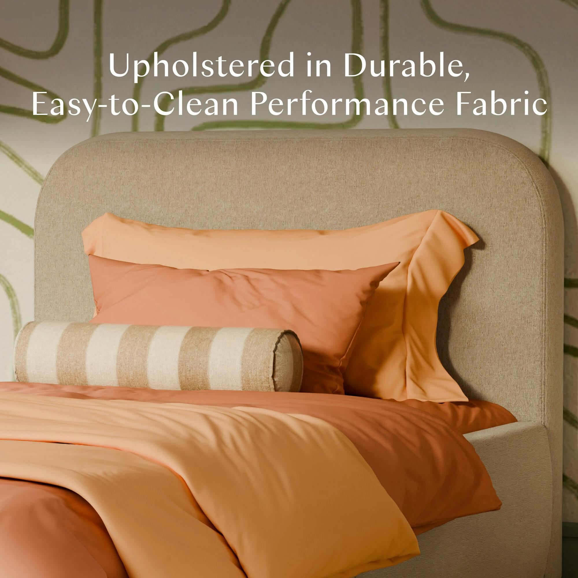 Nara Twin Bed in Performance Beach Eco-Weave