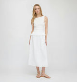 The Phoebe Nap Top - White Crinkle Check