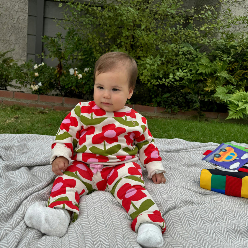 Recycled Cotton Flower Baby Sweatshirt