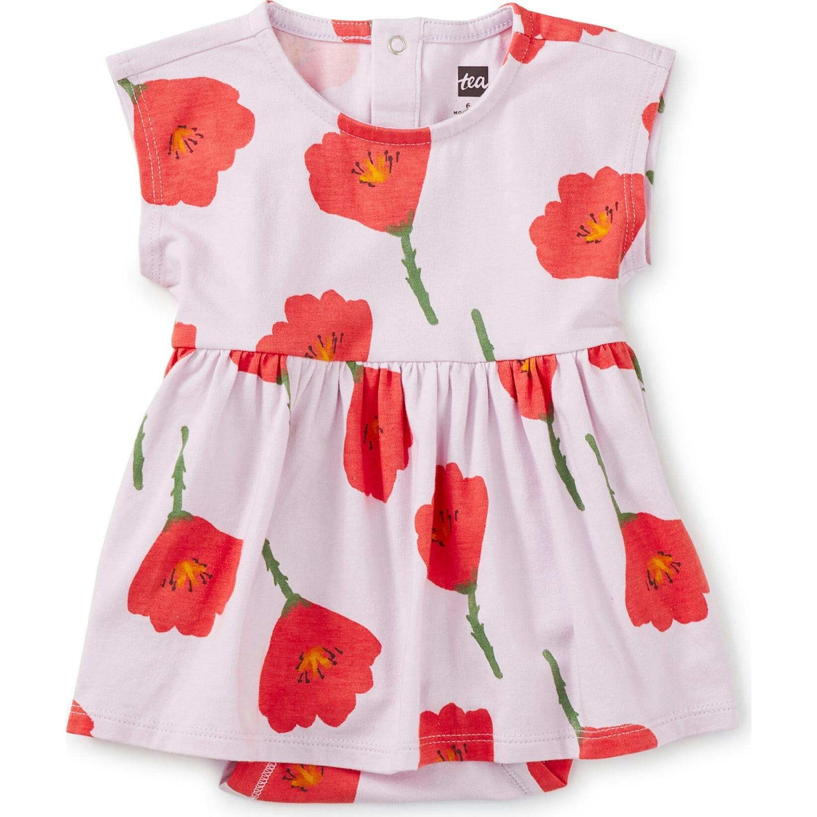 Printed Cap Sleeve Bodysuit Dress, Pink