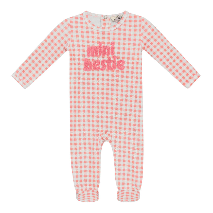 Checkered Mini Bestie Onesie Blue/White