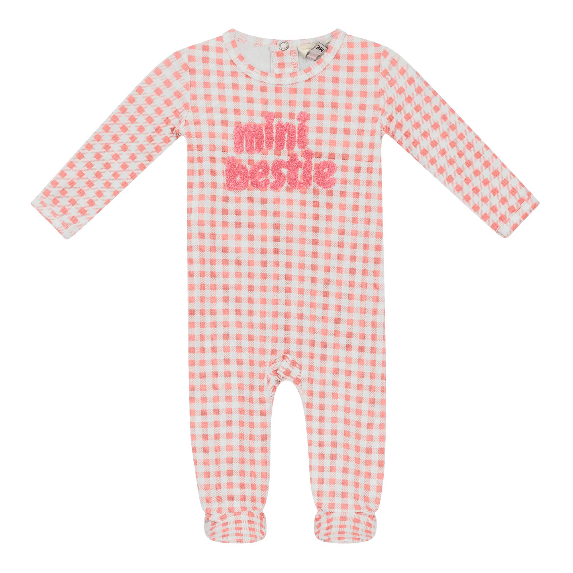 Checkered Mini Bestie Onesie Blue/White