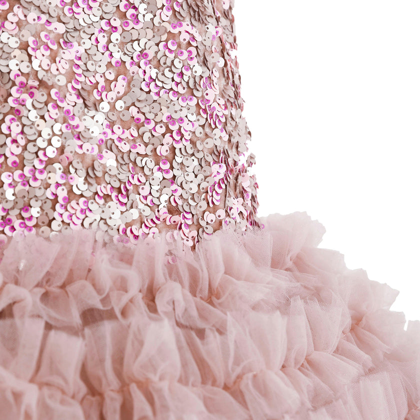 Pink Sparkle Tiered Tulle Dress