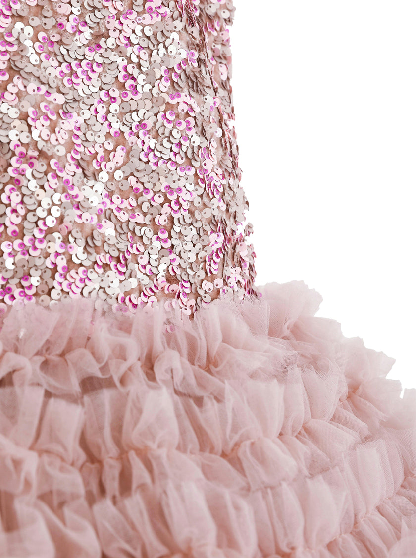 Pink Sparkle Tiered Tulle Dress