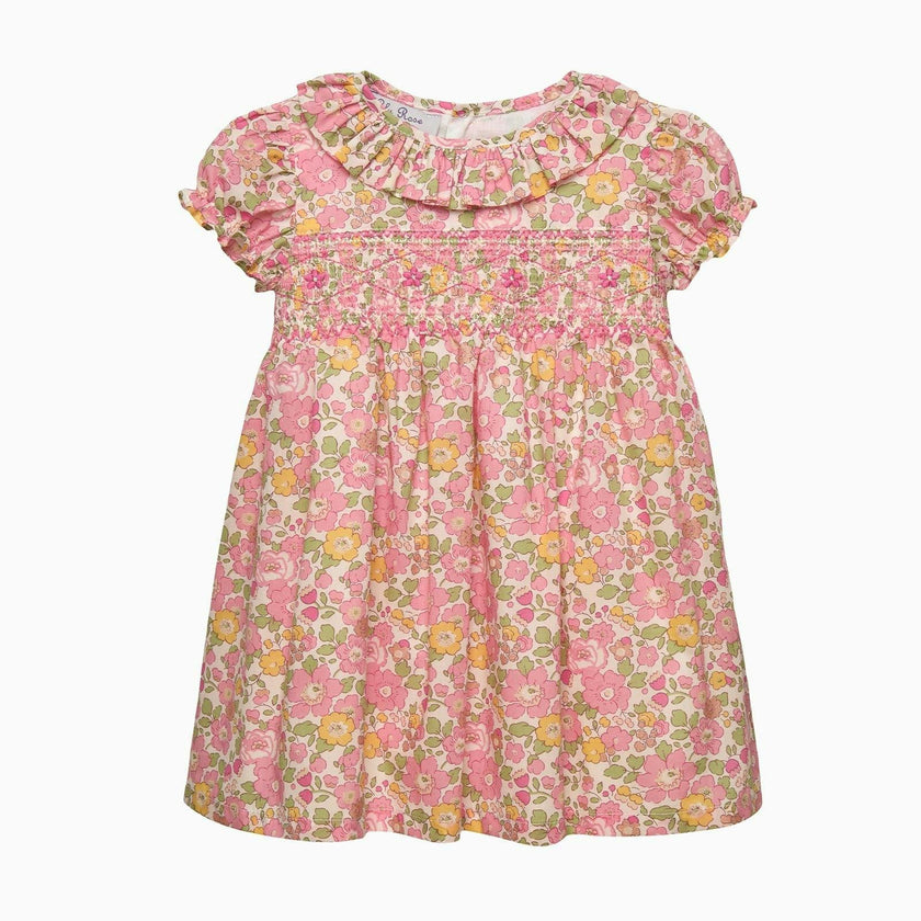 Baby Peach Sparkle Betsy Smocked Dress