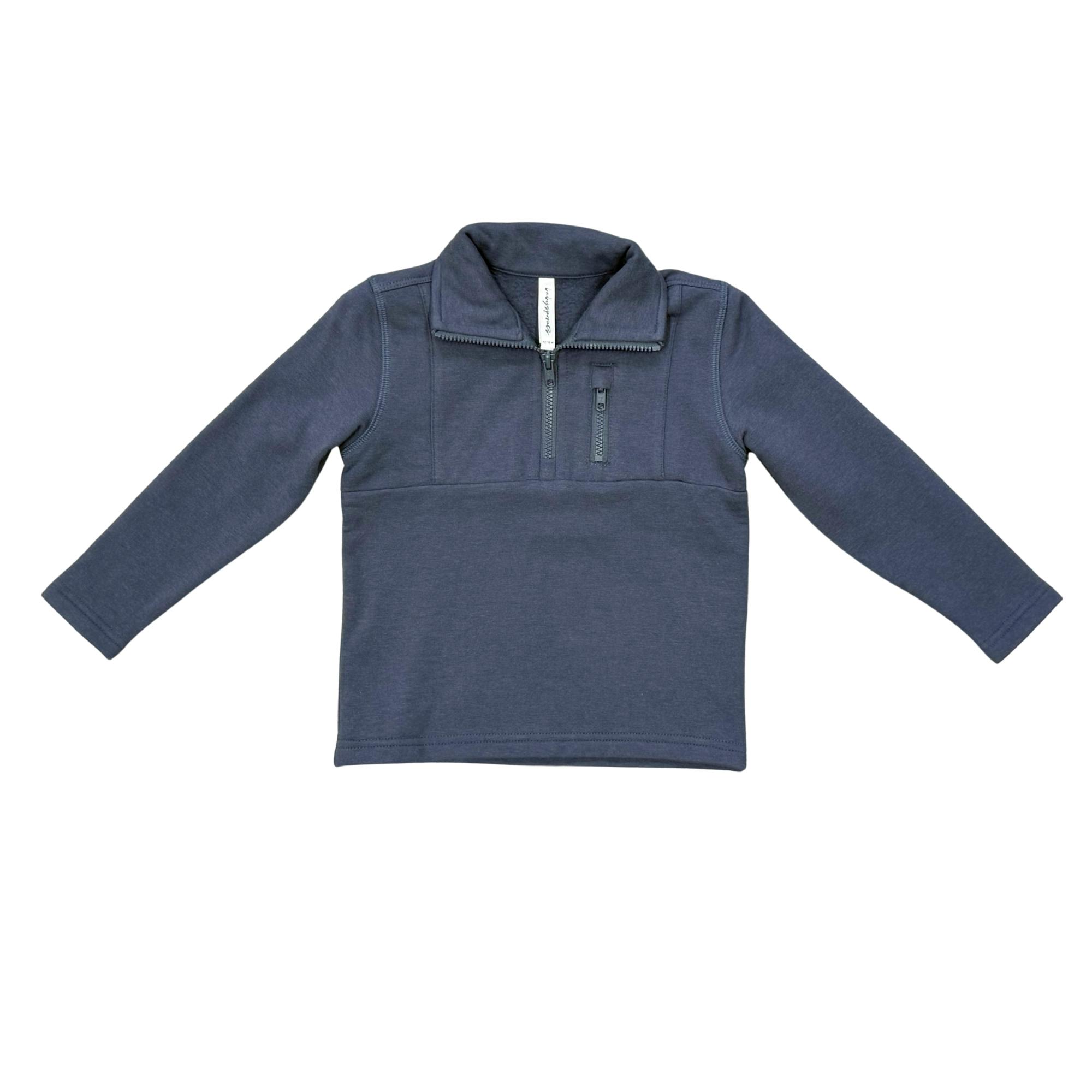 Boys 3/4 Fleece Zip Sweatshirt in Nightfall Blue