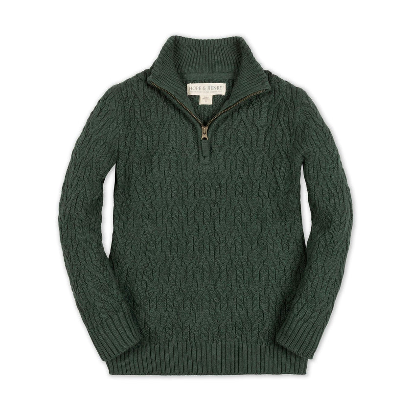 Organic Half Zip Cable Sweater