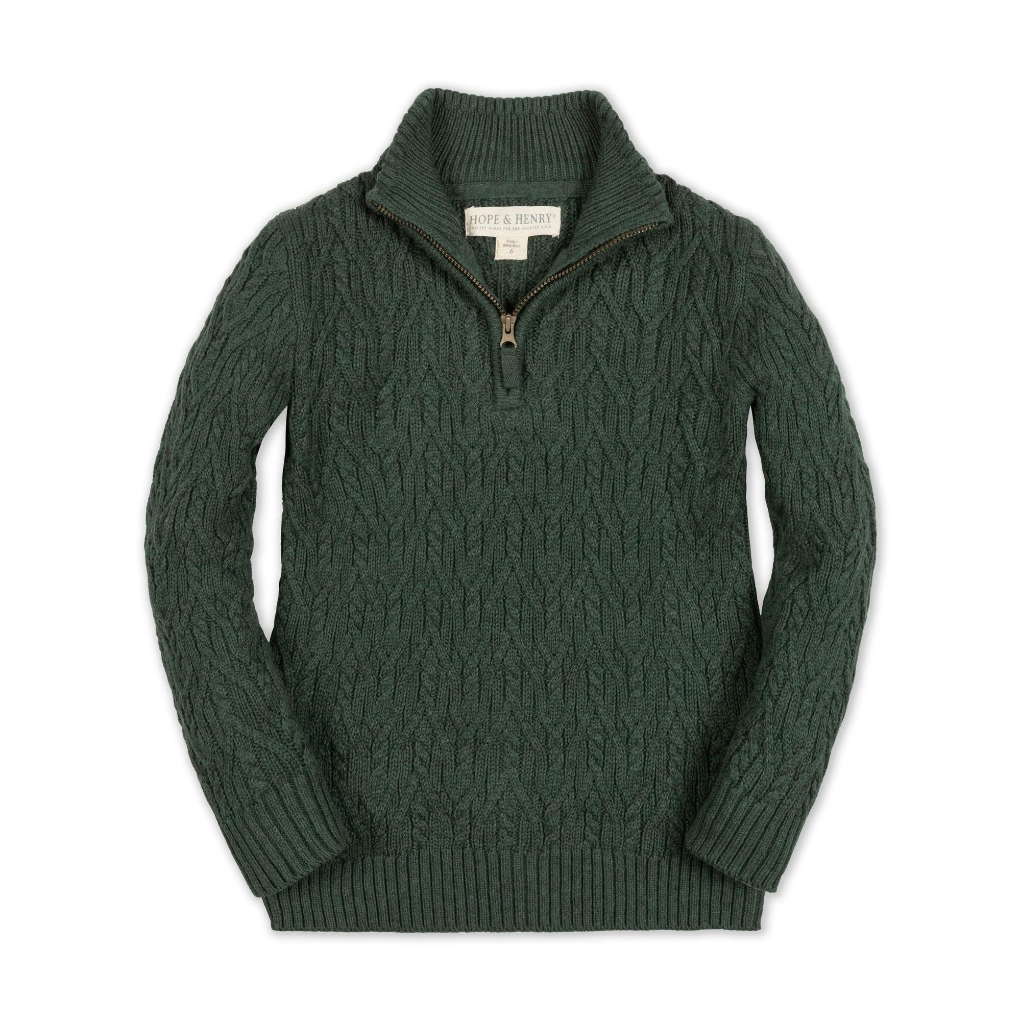 Organic Half Zip Cable Sweater