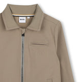 Beige Zip-Up Cardigan