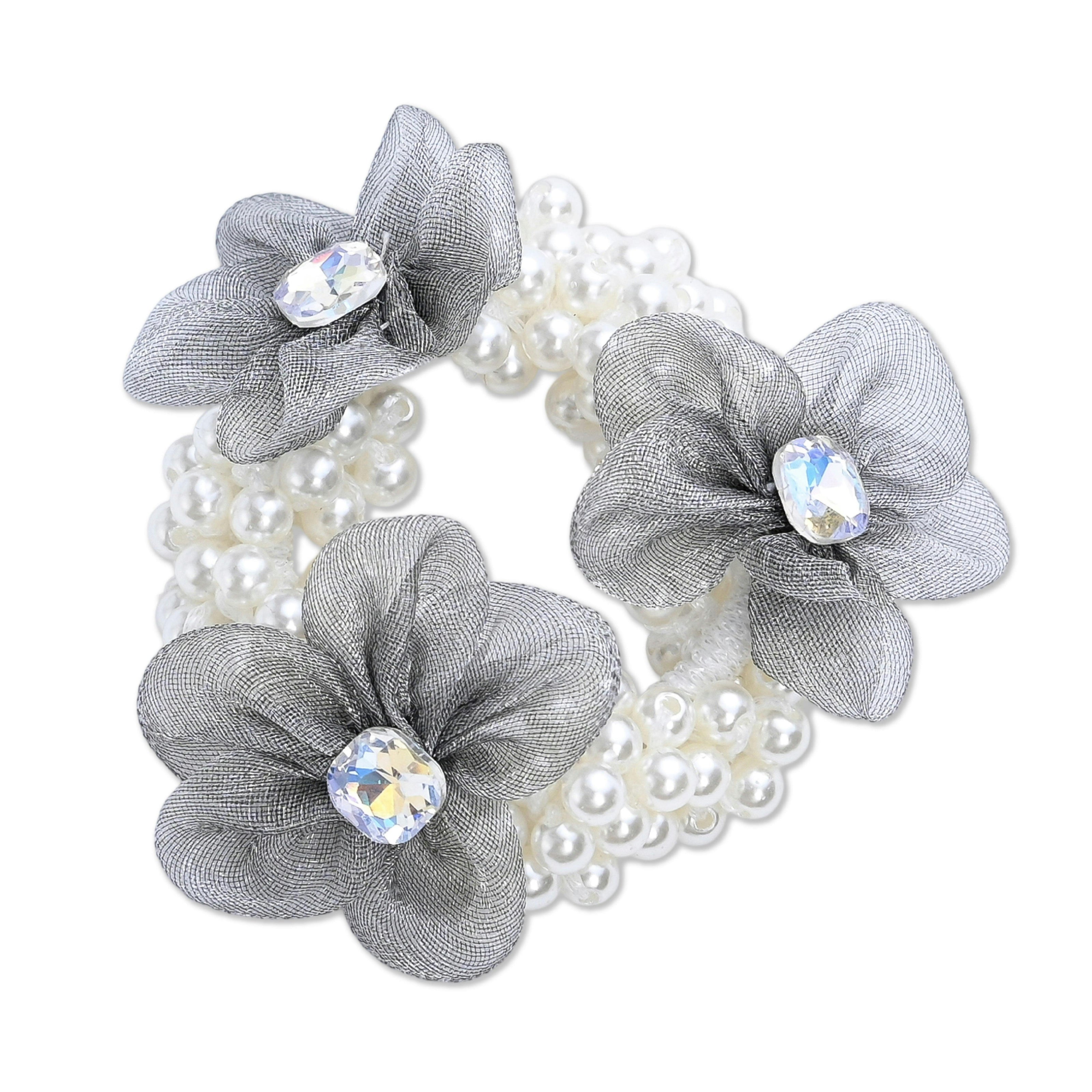 Pearl Flower Scrunchie Set
