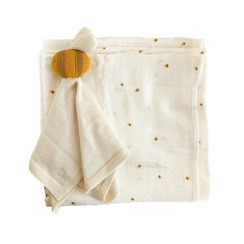 Bee Swaddle and Lovey Set - Bee