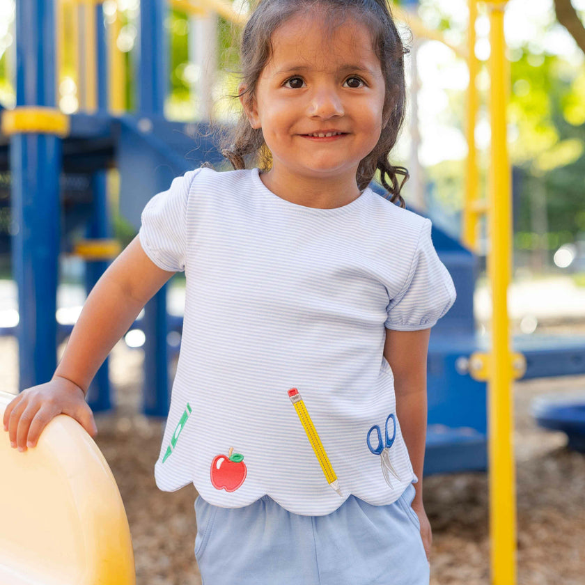 Knit Short Set with School Supplies