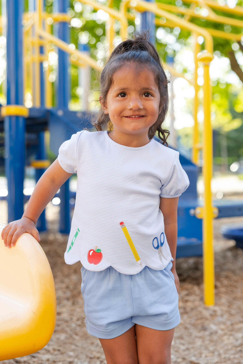 Knit Short Set with School Supplies