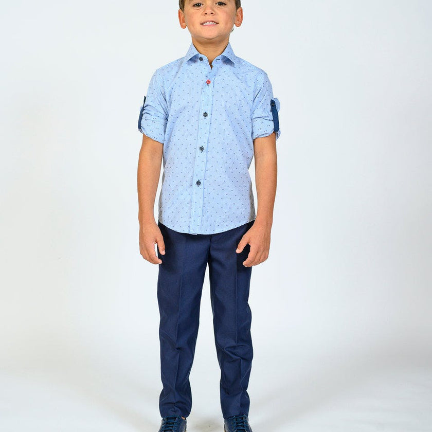 Blue Pinstripe Dress Shirt