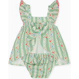 Sage Floral Stripe Elicia Baby Summer Set