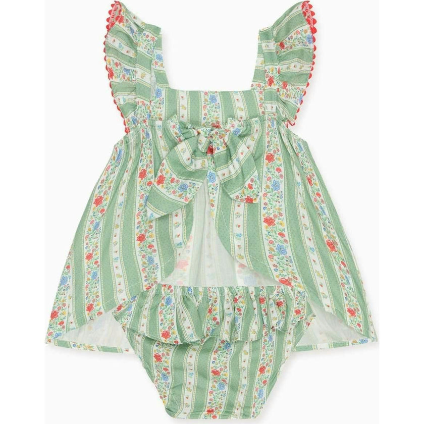 Sage Floral Stripe Elicia Baby Summer Set