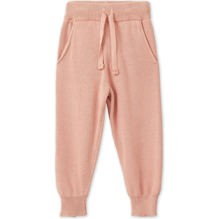 Organic Cotton Knit Joggers, Pink