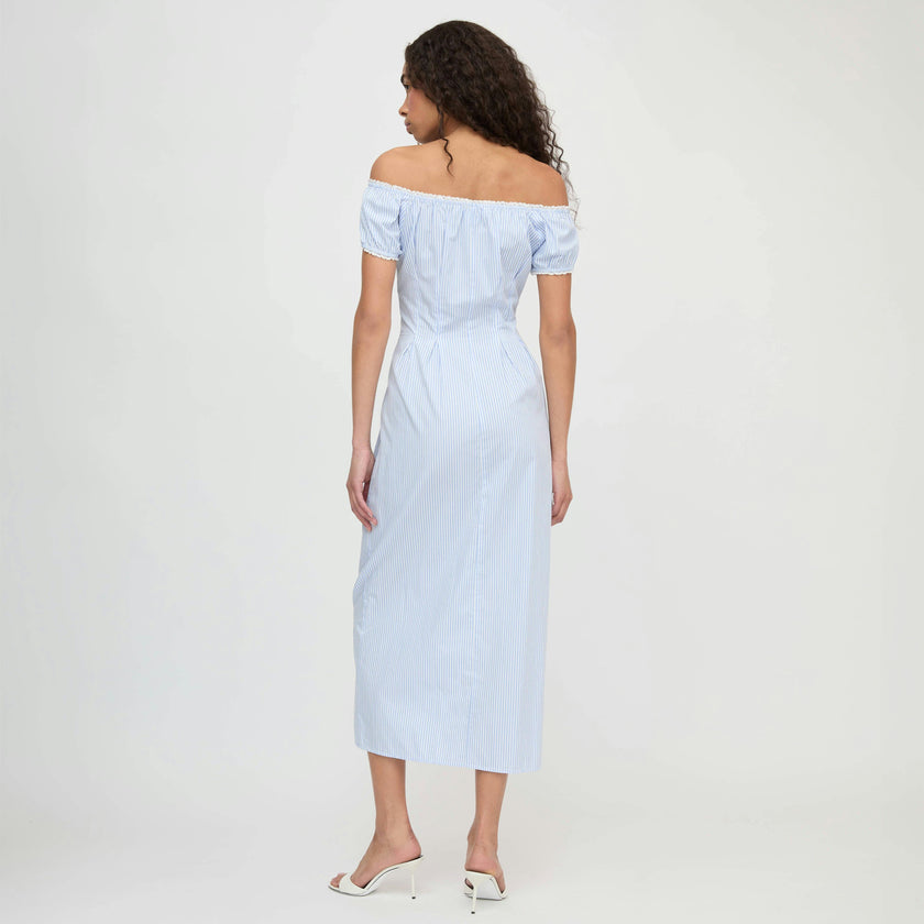 The Madison Dress - Blue/White Stripe