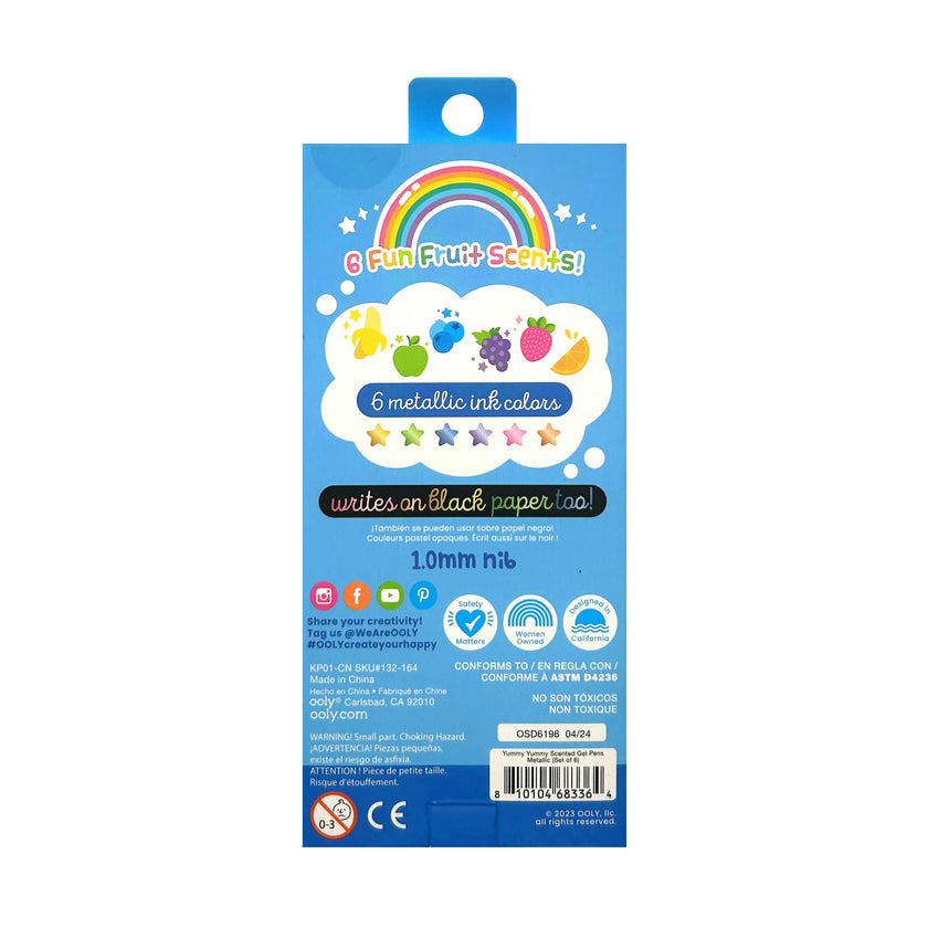 Yummy Yummy Scented Gel Pens - Metallic - Set of 6