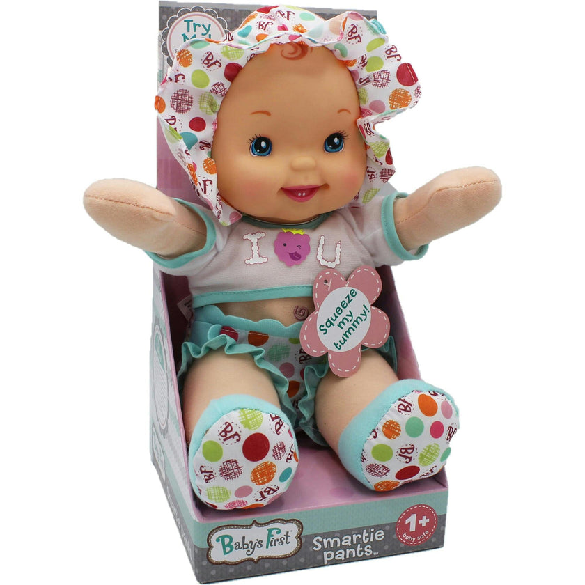 Goldberger Doll Baby's First Smartie Pants Doll with Raspberry White T-Shirt