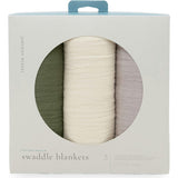 Cotton Muslin Swaddle Blanket 3 Pack - Fern 2