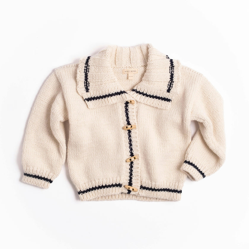 Sail Away Cardigan in Salt/Navy
