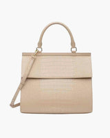 Large, Insulated, Chic Lunchbox, Cream Croc