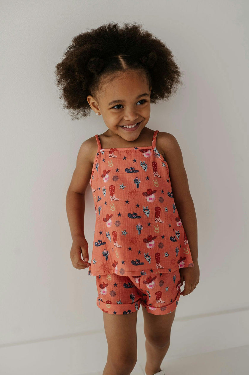 Girl's Gauze Tank & Short Set