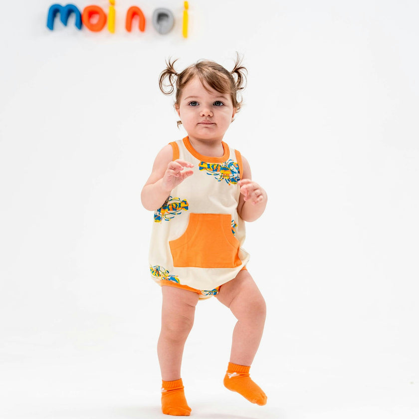 Beige Ice Cream Print Sleeveless Bodysuit