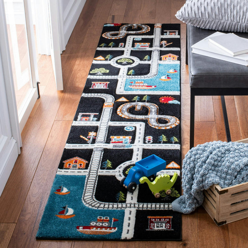 Carousel Kids Atlas Rug, Black