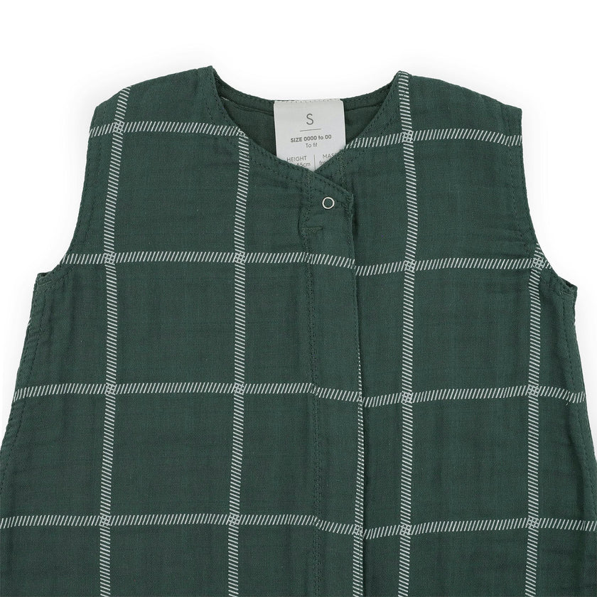 Cotton Muslin Sleep Bag - Evergreen Plaid