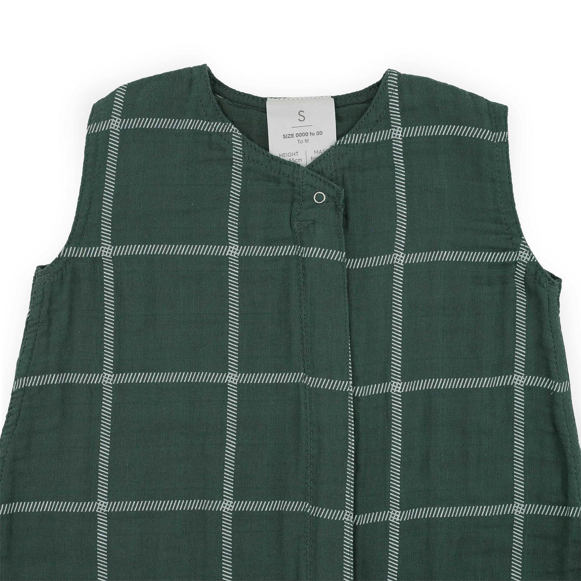 Cotton Muslin Sleep Bag - Evergreen Plaid