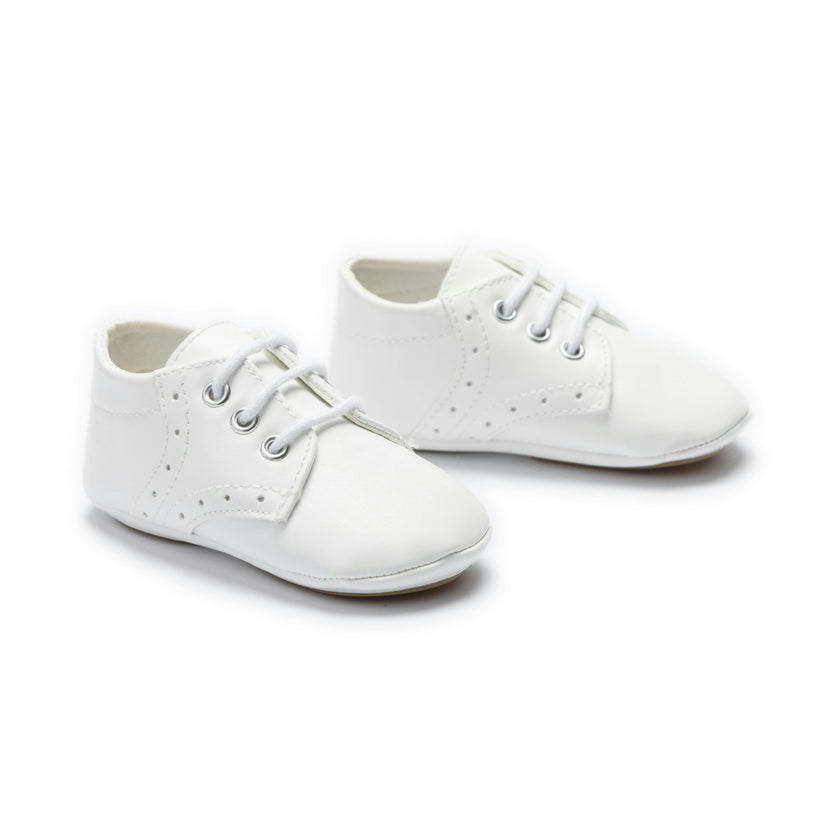 White Lace-Up Baby Shoes