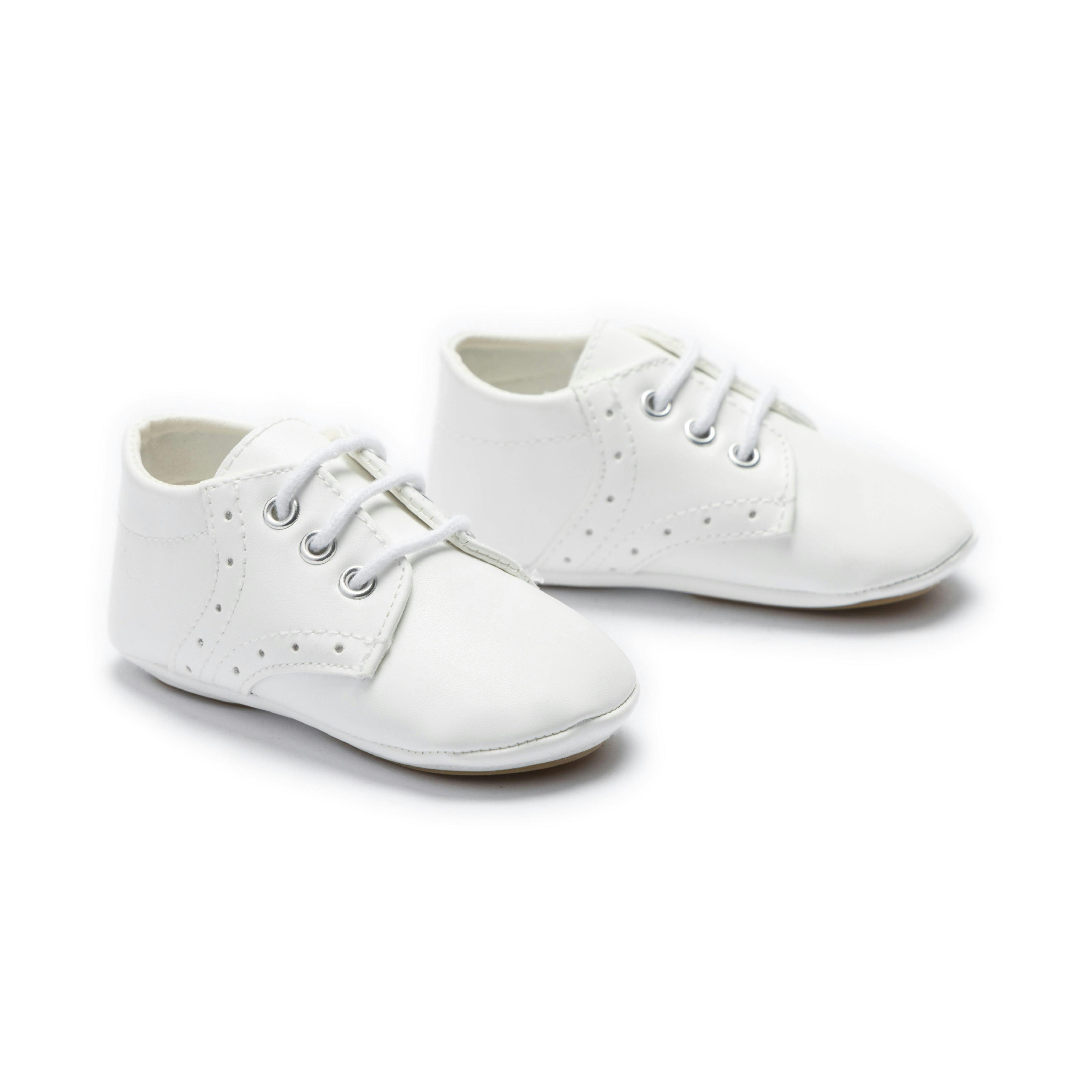 White Lace-Up Baby Shoes