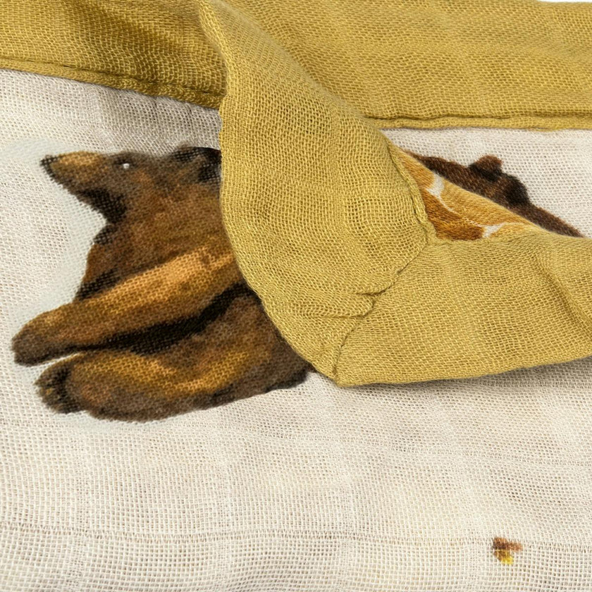 Honey Mini Lovey Two-Layer Muslin Security Blanket