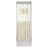 Silver Glitter Dipped Candles
