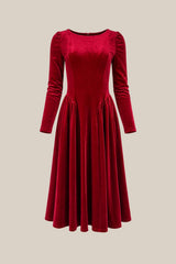 Vera June Dress in Poinsettia Velvet