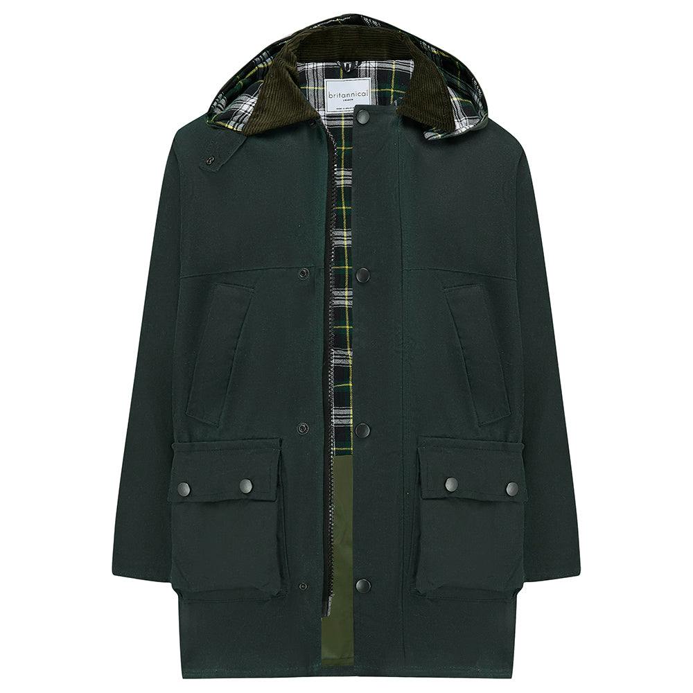 Ebury Padded Wax Jacket - Racing Green