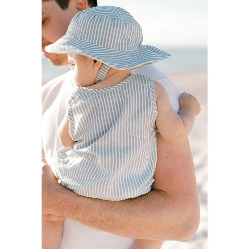 Seersucker Bucket Hat, Blue