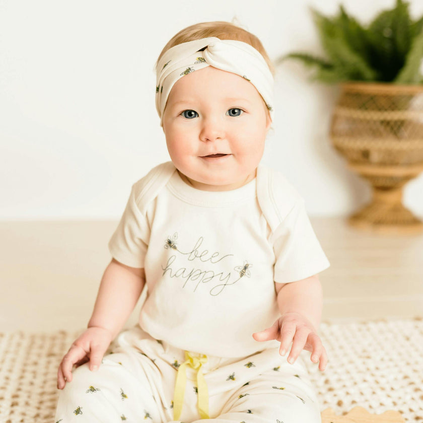 graphic bodysuit | bee happy