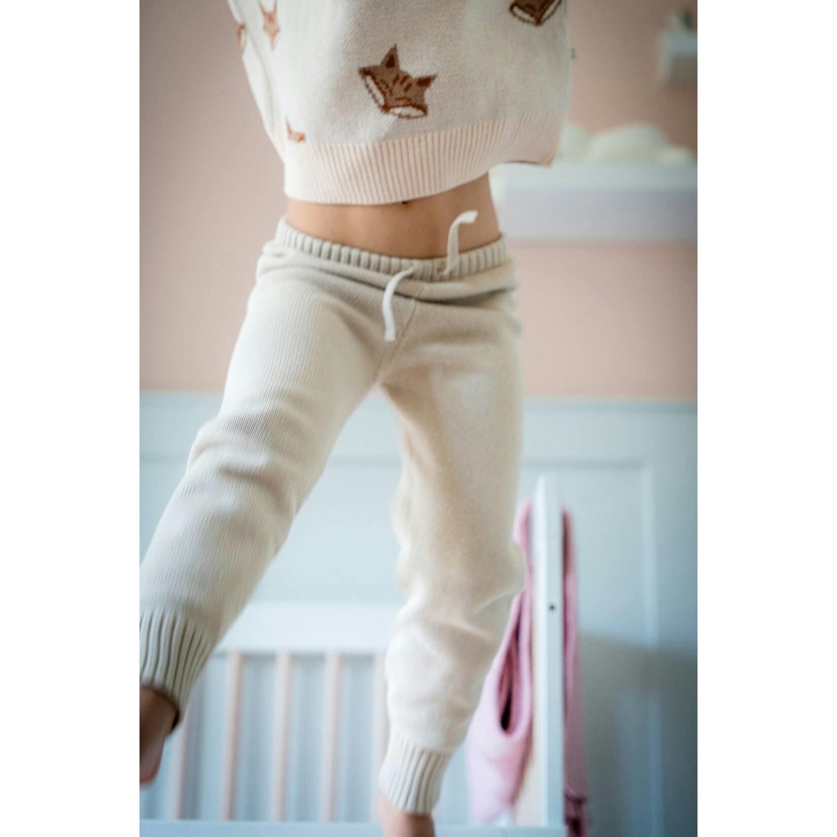 Pima Cotton Knit Jogger in Oatmeal