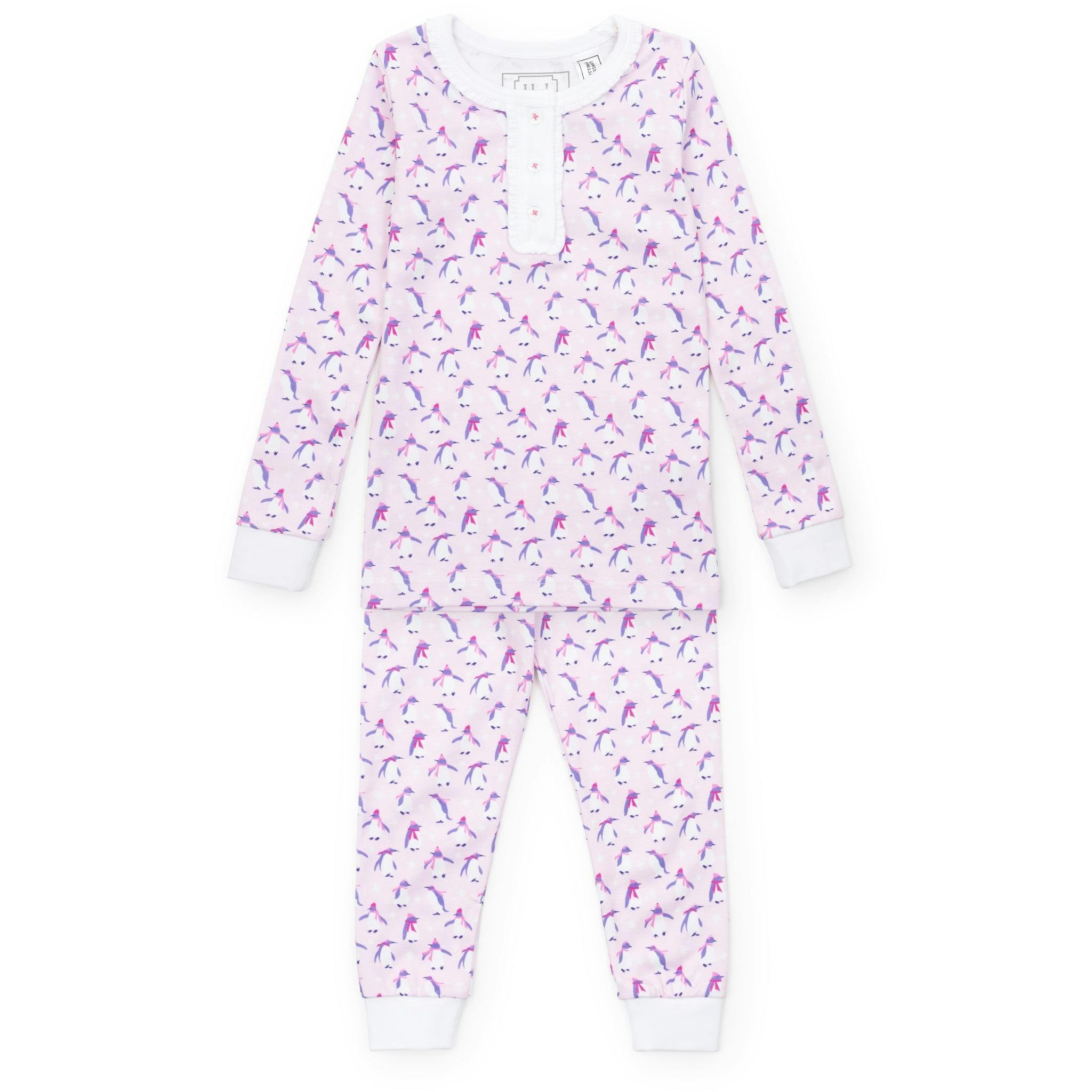 Alden Girls' Pajama Pant Set - Penguin Party Pink