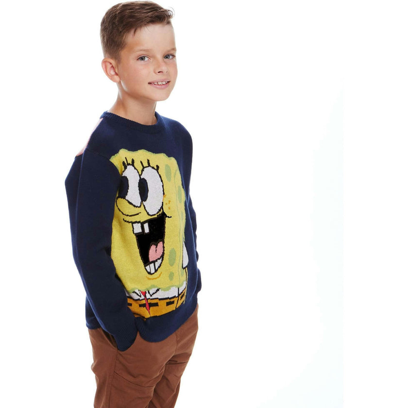 SpongeBob SquarePants™ x Andy & Evan® | Kids (2-7) Oversized Buddies Wrap-around Jacquard Sweater