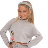 Butter Fleece Hooded Sweatshirt with LOVE & Happy Face Patches