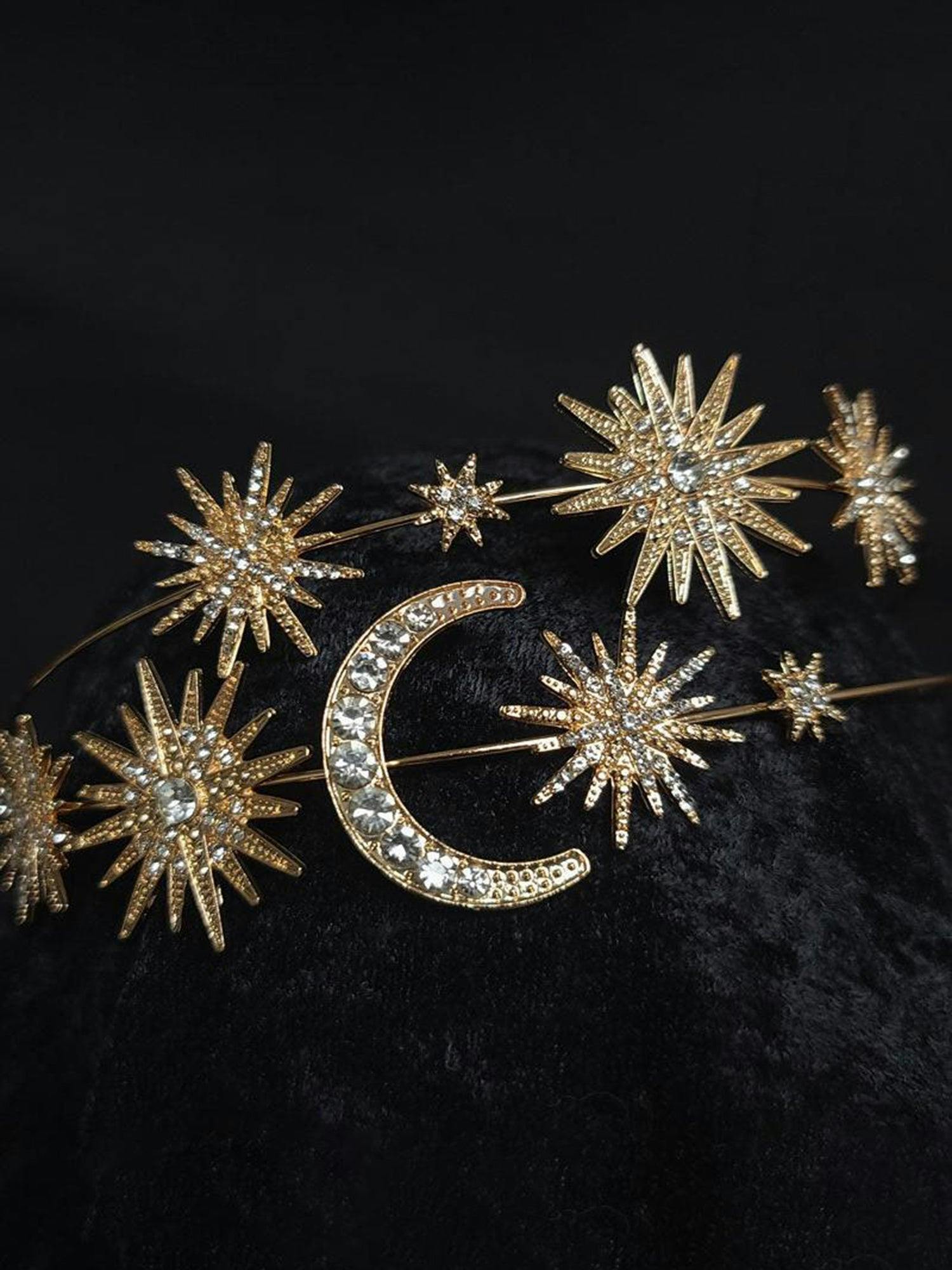 Moon & Stars Gold Tiara