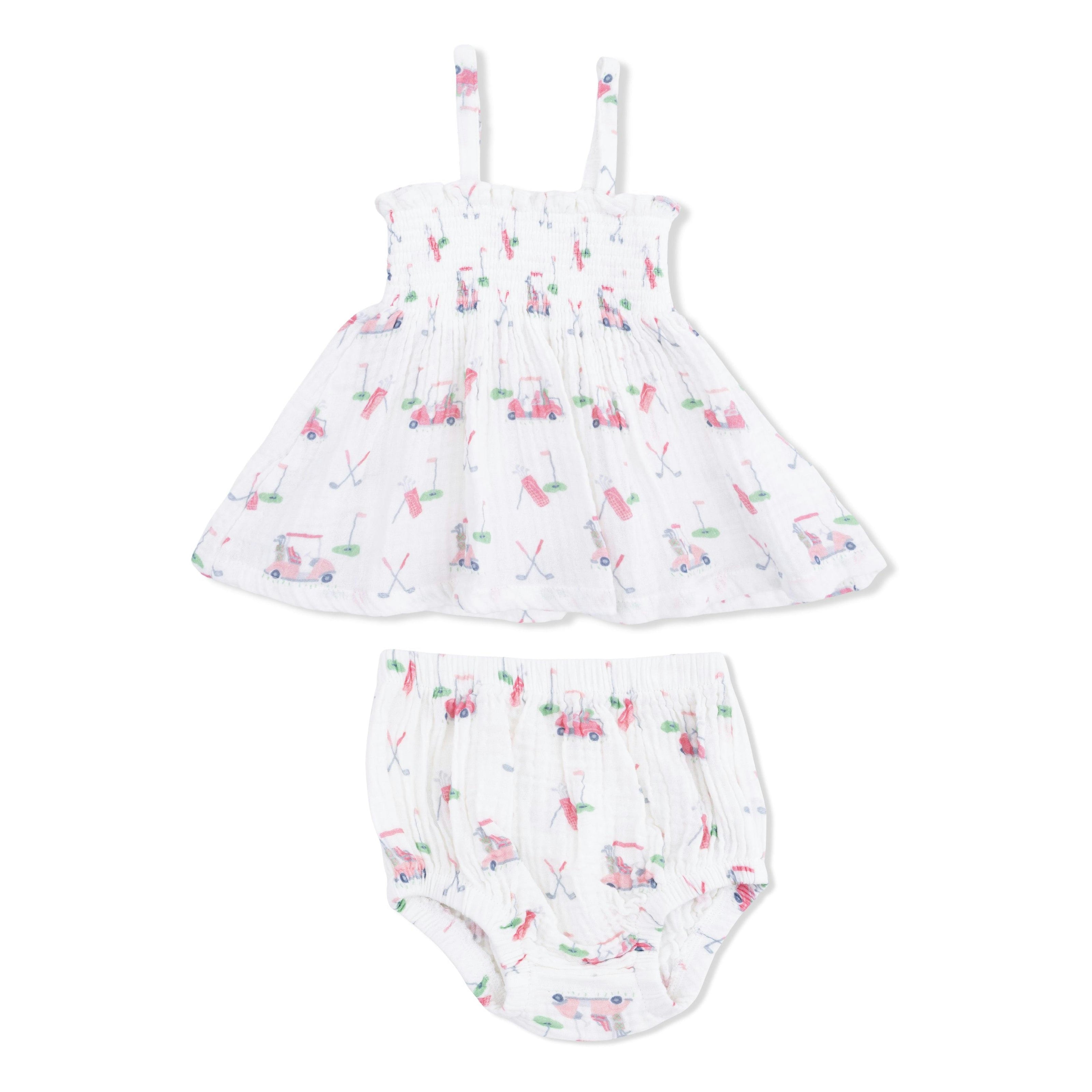 Baby Golf Carts Pink - Smocked Top with Bloomer
