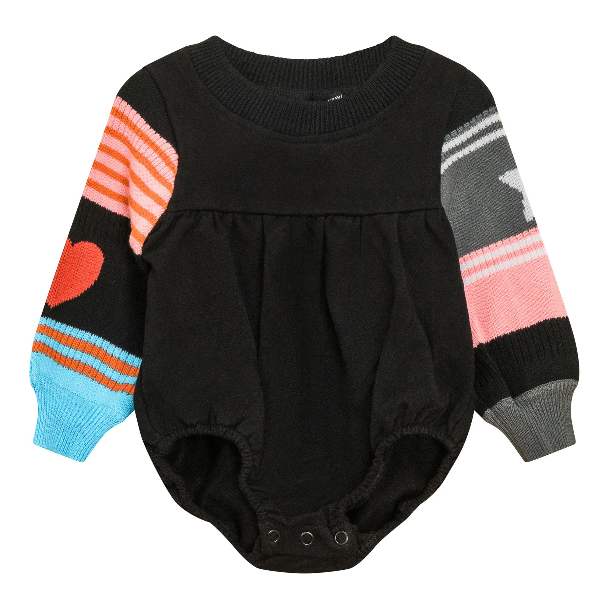 Striped Knit Fleece Bubble