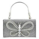 Crystal Butterfly Rhinestone Foldover Handbag