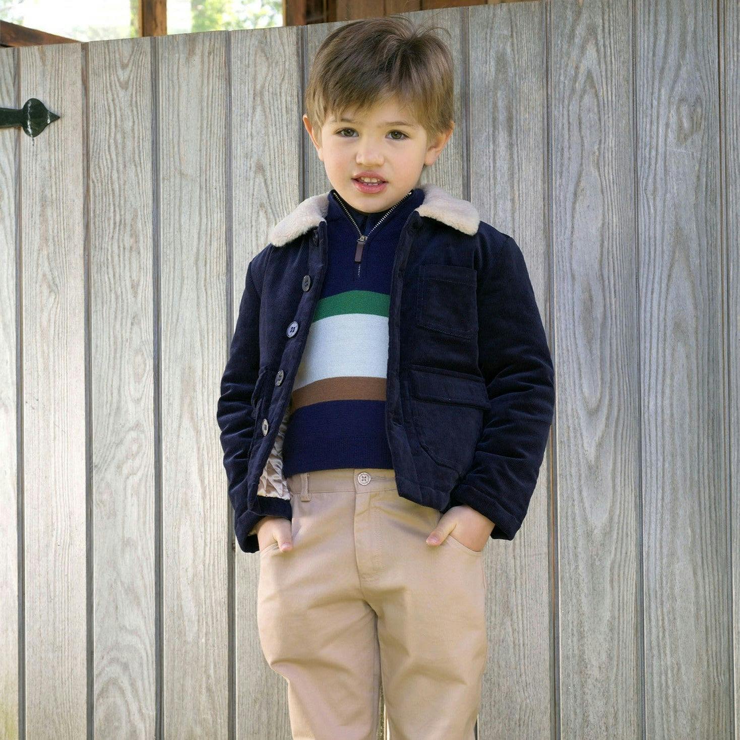 Navy Corduroy & Shearling Jacket